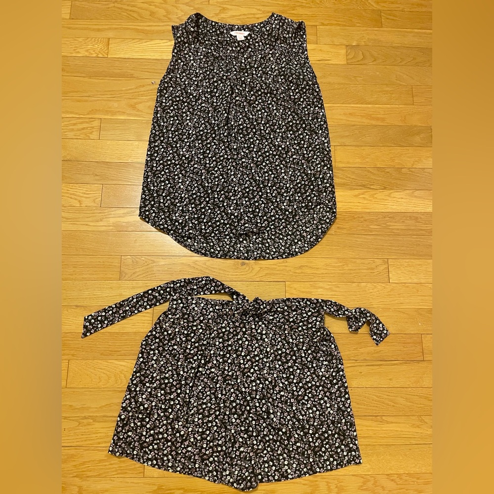 Joe Fresh Black and Pink Floral Set